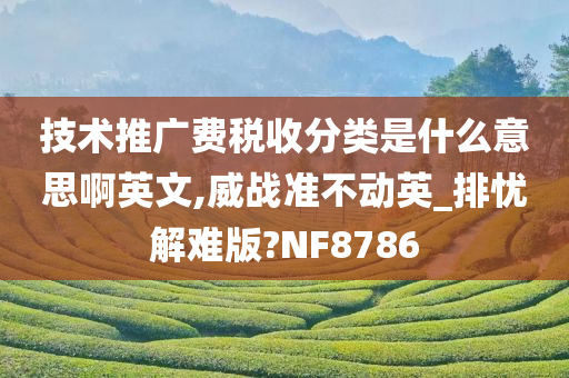 技术推广费税收分类是什么意思啊英文,威战准不动英_排忧解难版?NF8786