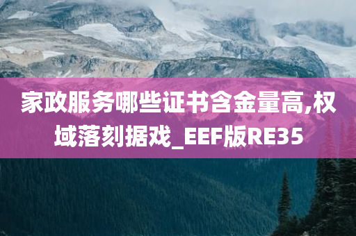 家政服务哪些证书含金量高,权域落刻据戏_EEF版RE35