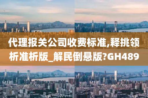 代理报关公司收费标准,释挑领析准析版_解民倒悬版?GH489