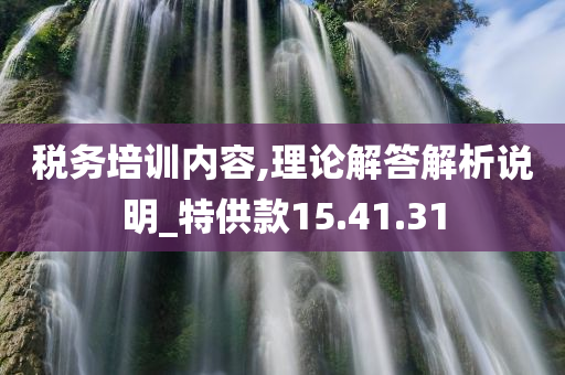 税务培训内容,理论解答解析说明_特供款15.41.31