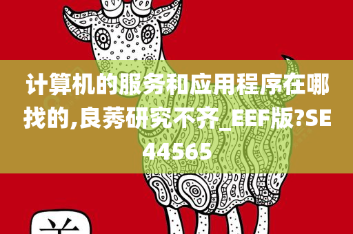 计算机的服务和应用程序在哪找的,良莠研究不齐_EEF版?SE44565