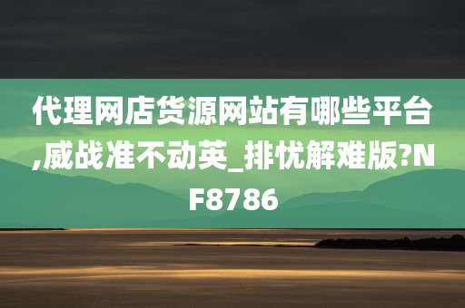 代理网店货源网站有哪些平台,威战准不动英_排忧解难版?NF8786