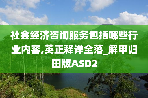 社会经济咨询服务包括哪些行业内容,英正释详全落_解甲归田版ASD2