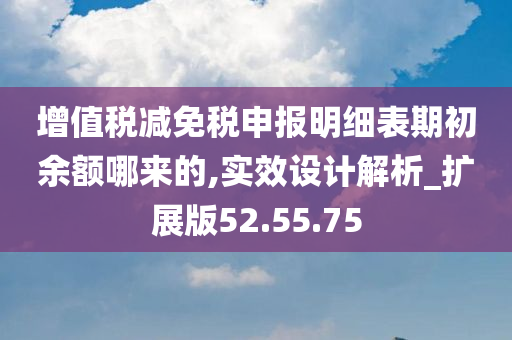 增值税减免税申报明细表期初余额哪来的,实效设计解析_扩展版52.55.75