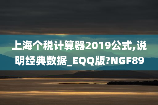 上海个税计算器2019公式,说明经典数据_EQQ版?NGF89