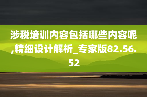 涉税培训内容包括哪些内容呢,精细设计解析_专家版82.56.52