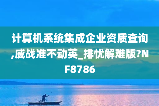 计算机系统集成企业资质查询,威战准不动英_排忧解难版?NF8786