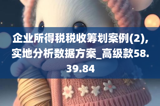 企业所得税税收筹划案例(2),实地分析数据方案_高级款58.39.84