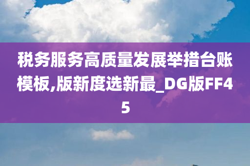 税务服务高质量发展举措台账模板,版新度选新最_DG版FF45