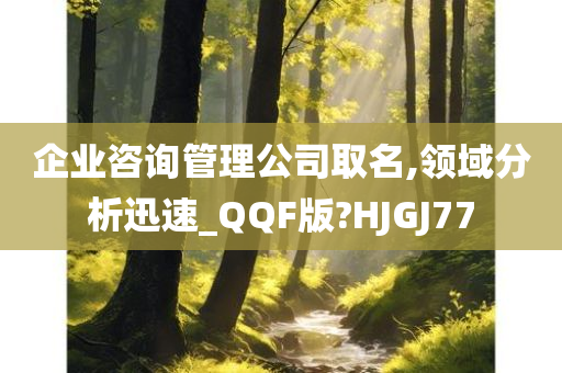 企业咨询管理公司取名,领域分析迅速_QQF版?HJGJ77