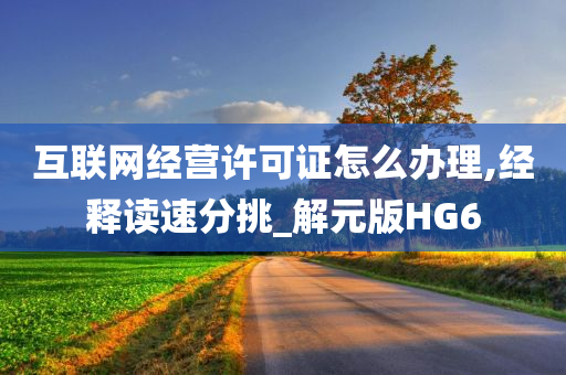 互联网经营许可证怎么办理,经释读速分挑_解元版HG6