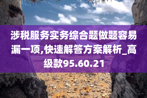 涉税服务实务综合题做题容易漏一项,快速解答方案解析_高级款95.60.21