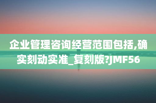 企业管理咨询经营范围包括,确实刻动实准_复刻版?JMF56