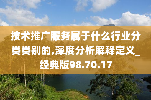 技术推广服务属于什么行业分类类别的,深度分析解释定义_经典版98.70.17