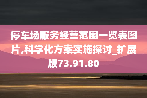 停车场服务经营范围一览表图片,科学化方案实施探讨_扩展版73.91.80