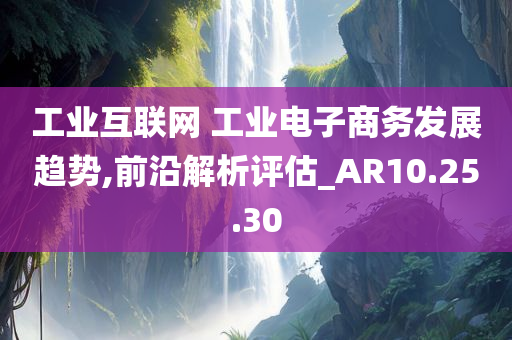 工业互联网 工业电子商务发展趋势,前沿解析评估_AR10.25.30