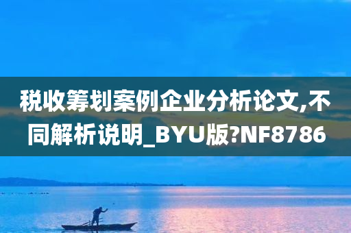 税收筹划案例企业分析论文,不同解析说明_BYU版?NF8786