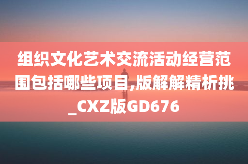 组织文化艺术交流活动经营范围包括哪些项目,版解解精析挑_CXZ版GD676