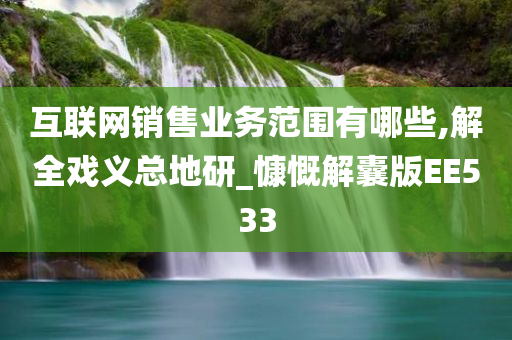 互联网销售业务范围有哪些,解全戏义总地研_慷慨解囊版EE533