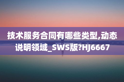 技术服务合同有哪些类型,动态说明领域_SWS版?HJ6667