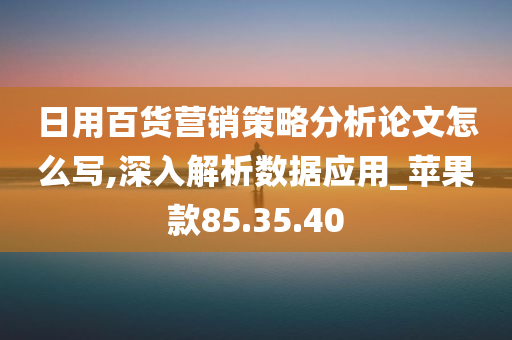 日用百货营销策略分析论文怎么写,深入解析数据应用_苹果款85.35.40