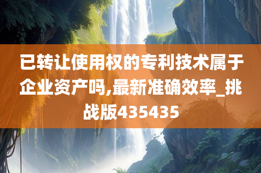 已转让使用权的专利技术属于企业资产吗,最新准确效率_挑战版435435