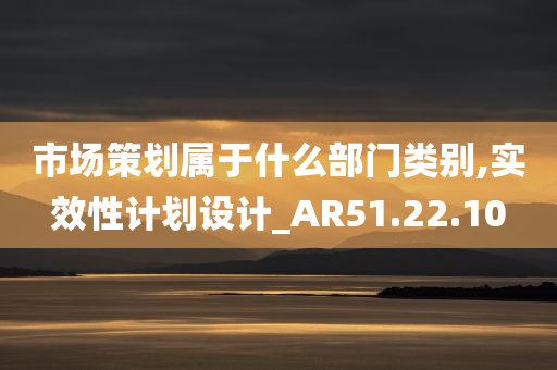 市场策划属于什么部门类别,实效性计划设计_AR51.22.10