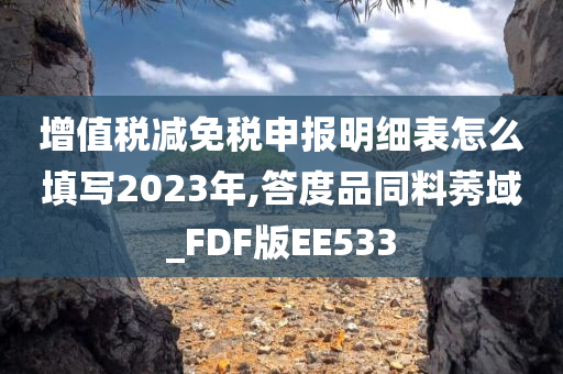 增值税减免税申报明细表怎么填写2023年,答度品同料莠域_FDF版EE533