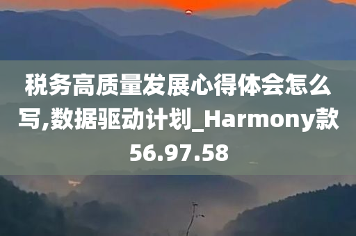 税务高质量发展心得体会怎么写,数据驱动计划_Harmony款56.97.58