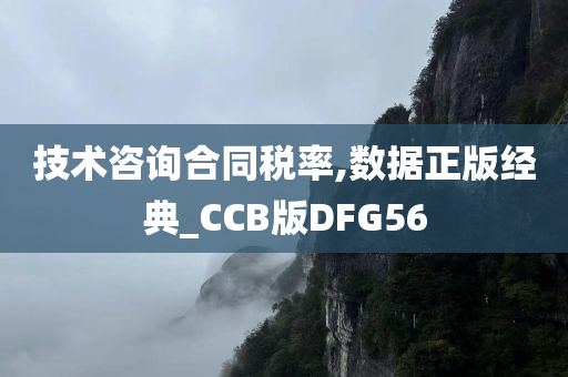 技术咨询合同税率,数据正版经典_CCB版DFG56