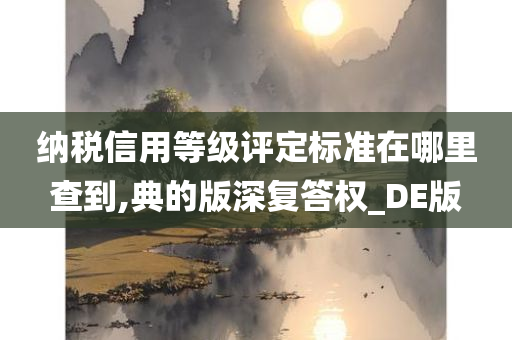 纳税信用等级评定标准在哪里查到,典的版深复答权_DE版