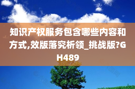 知识产权服务包含哪些内容和方式,效版落究析领_挑战版?GH489