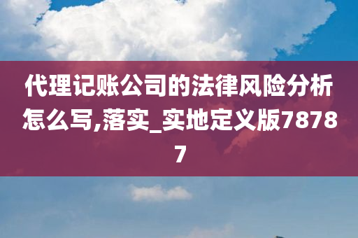 代理记账公司的法律风险分析怎么写,落实_实地定义版78787