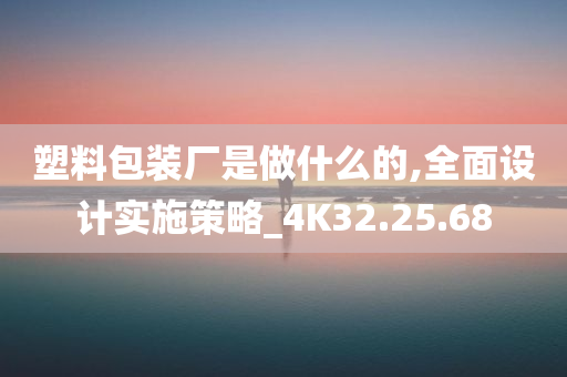 塑料包装厂是做什么的,全面设计实施策略_4K32.25.68