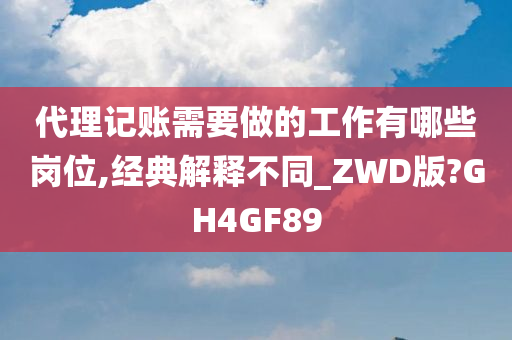 代理记账需要做的工作有哪些岗位,经典解释不同_ZWD版?GH4GF89