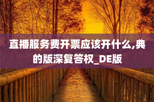 直播服务费开票应该开什么,典的版深复答权_DE版