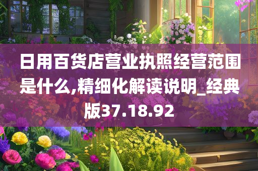 日用百货店营业执照经营范围是什么,精细化解读说明_经典版37.18.92