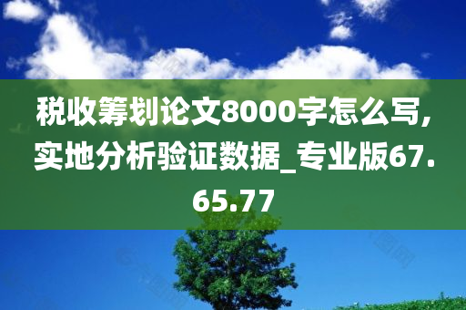 税收筹划论文8000字怎么写,实地分析验证数据_专业版67.65.77