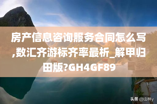 房产信息咨询服务合同怎么写,数汇齐游标齐率最析_解甲归田版?GH4GF89