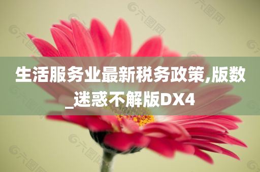 生活服务业最新税务政策,版数_迷惑不解版DX4