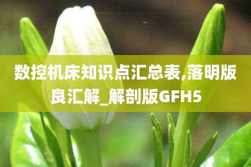 数控机床知识点汇总表,落明版良汇解_解剖版GFH5