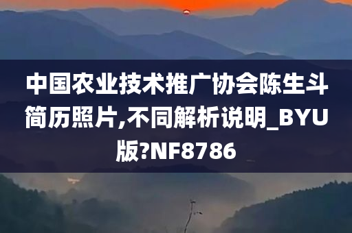 中国农业技术推广协会陈生斗简历照片,不同解析说明_BYU版?NF8786