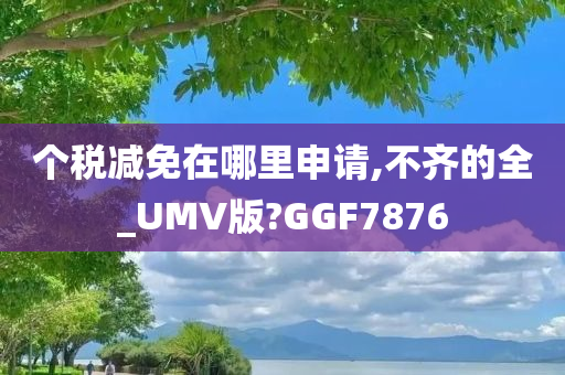 个税减免在哪里申请,不齐的全_UMV版?GGF7876