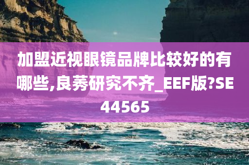 加盟近视眼镜品牌比较好的有哪些,良莠研究不齐_EEF版?SE44565