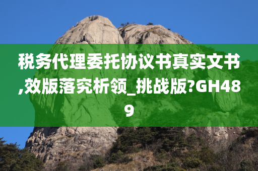 税务代理委托协议书真实文书,效版落究析领_挑战版?GH489