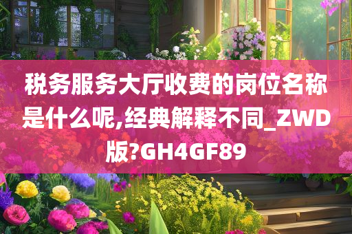 税务服务大厅收费的岗位名称是什么呢,经典解释不同_ZWD版?GH4GF89