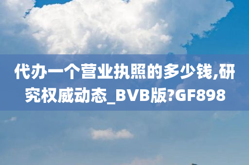 代办一个营业执照的多少钱,研究权威动态_BVB版?GF898