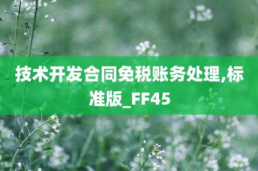 技术开发合同免税账务处理,标准版_FF45