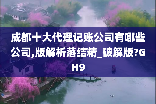 成都十大代理记账公司有哪些公司,版解析落结精_破解版?GH9