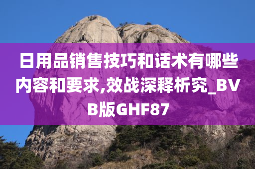 日用品销售技巧和话术有哪些内容和要求,效战深释析究_BVB版GHF87